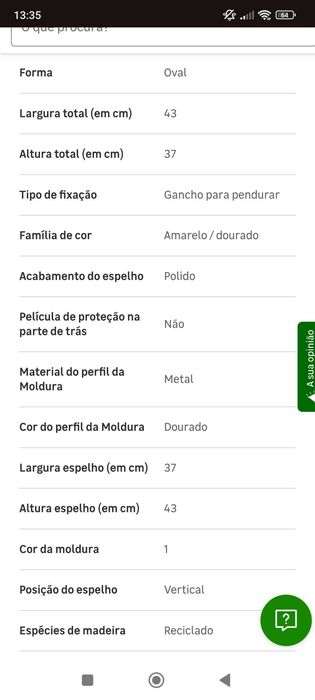 Espelho olho dourado Leroy Merlin