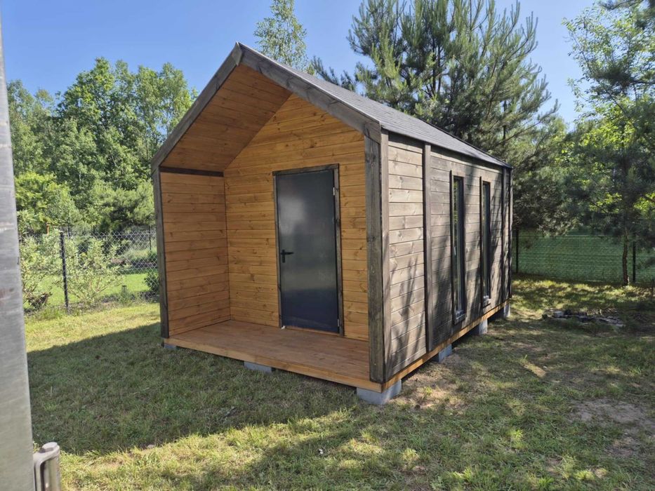• • • • Domek z pergolą • • • • D20 II 5x3 m producent DREWNOTRIK