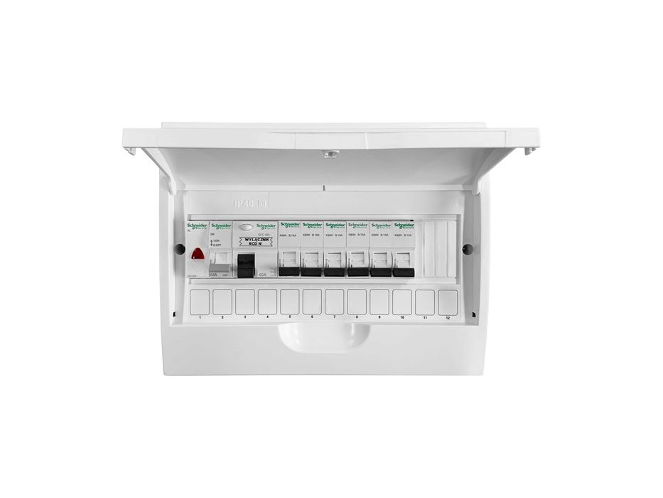Rozdzielnia elektryczna natynkowa z zabezpieczeniami 12 modułów gotowa