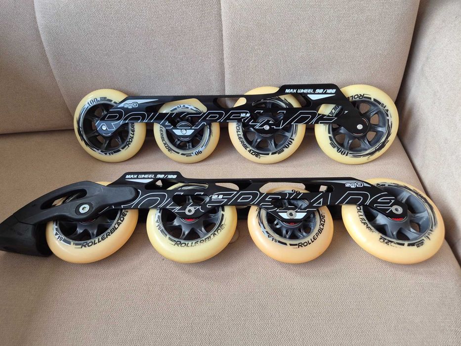 Rollerblade Tempest 12.8 195mm – szyny 3x100/1x90 + koła 84A ABEC 7