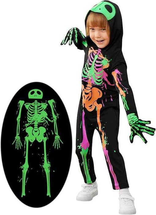 Dziecięcy kostium szkielet na Halloween STRÓJ KOŚCIOTRUP 122/128 Q159