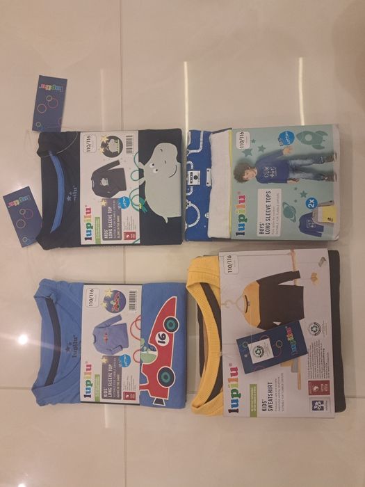 Lupilu 110/116 cm 4 bluzki i 1 bluza NOWE