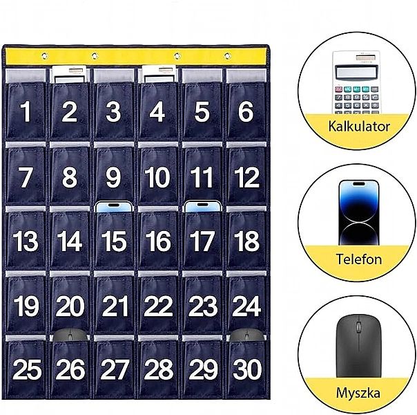 Organizer na Smartfony Telefony - Kieszonki Przechowywania do Szkoły B