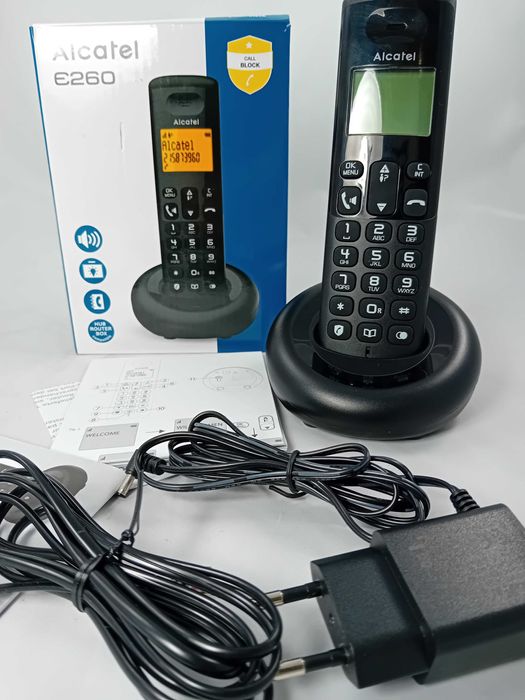Alcatel E260 czarny - Telefon bezprzewodowy DECT