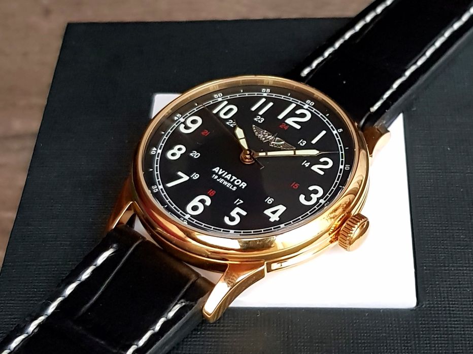 Годинник Aviator Miltary Cal. Raketa 2609.НА Made in USSR  Gold Silver