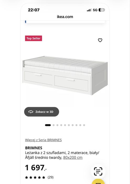 Ikea łóżko Brimnes