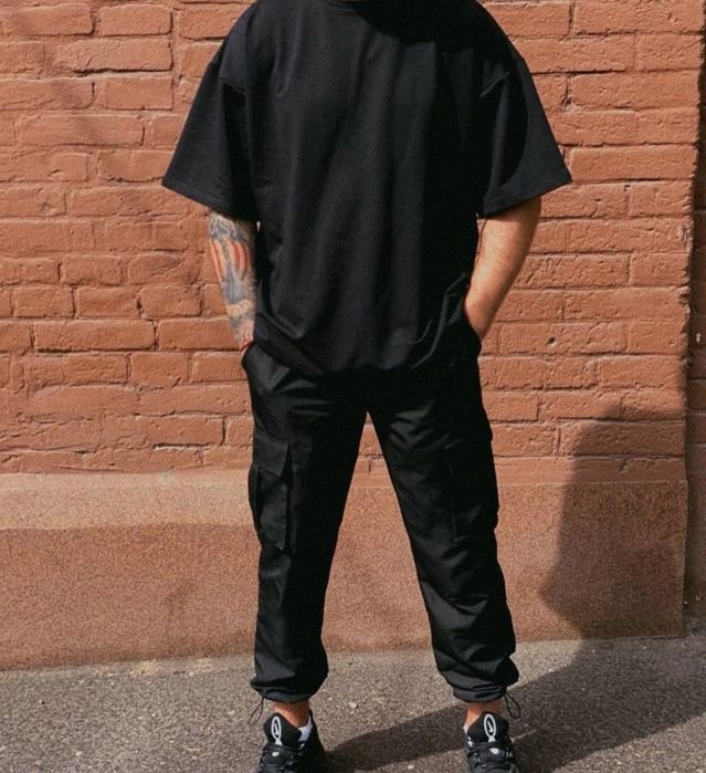 Чоловічі штани карго чорні 56-58