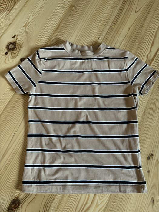 Beżowy tshirt w paski Sinsay M