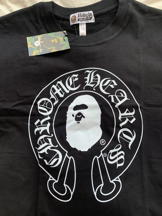 T-shirt bape colab com chrome hearts