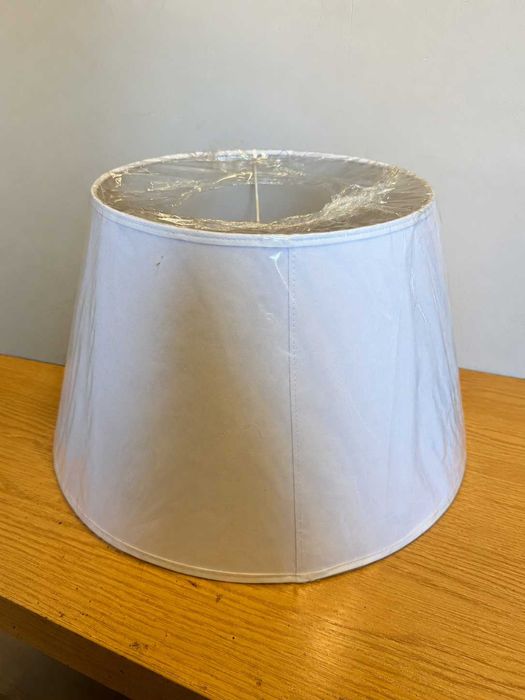 Abażur biały materiałowy