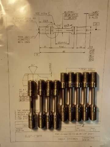Próbki do badań niszczących,Elementy toczone frezowane  KCV, Rm i inne