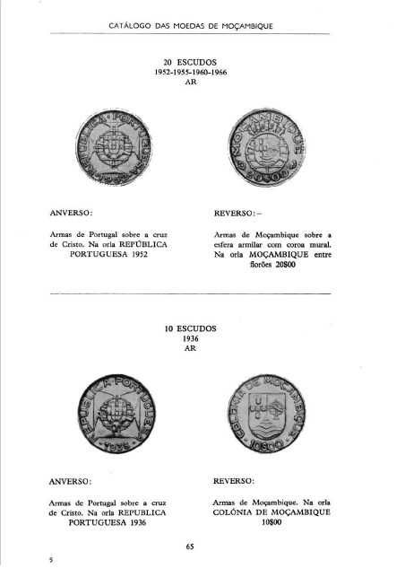 Moçambique  - - - Catálogo de Moedas de Moçambique - - Livro de Moedas