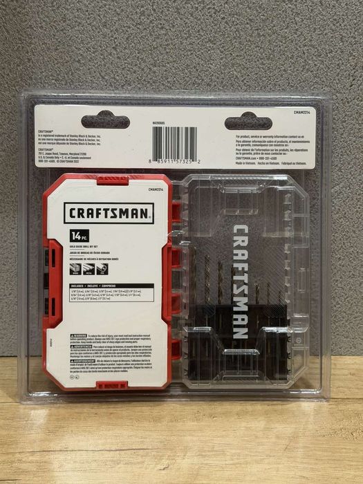 Набір 14 свердл із
золотистим оксидним покриттям Craftsman
СМАМ2214