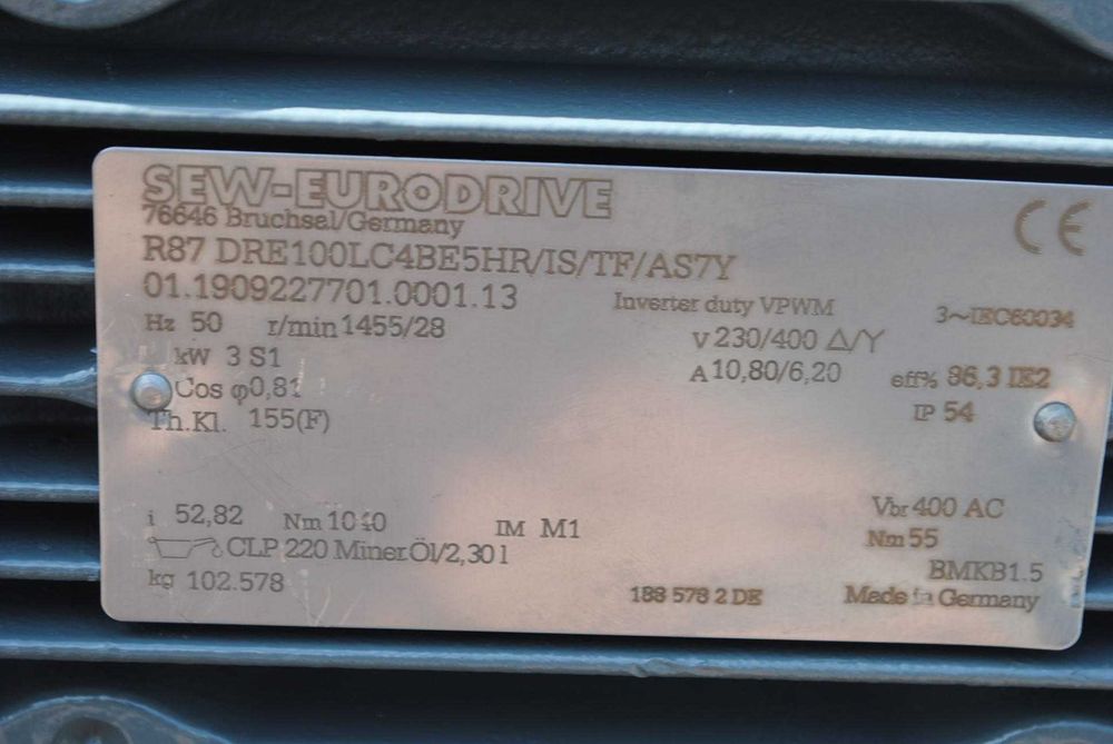 Motoreduktor 3kw. 28obr./min. z hamulcem. SEW-Eurodrive