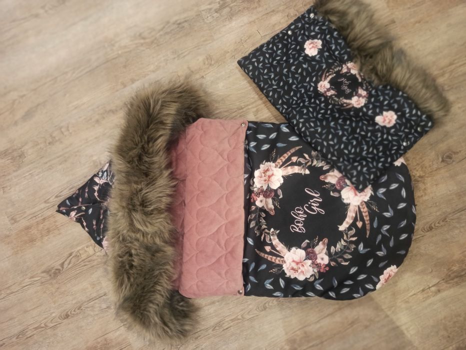 Śpiworek Velvet/boho girl + mufka stan idealny