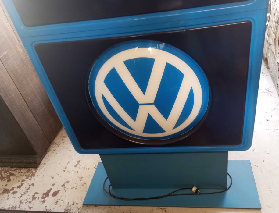 Reclame luminoso publicitário VW Audi de duas faces anos 80