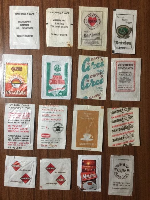 Pacotes açucar marcas café - estrangeiros anos 40, 50, 60