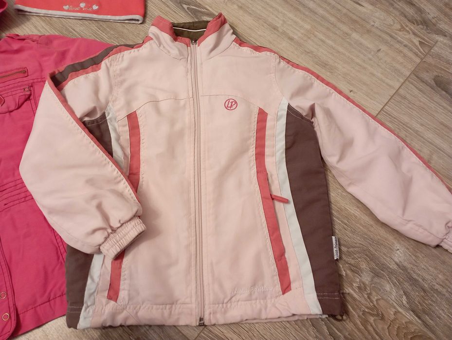 Kurtka wiosenna parka, 116 wiatrówka/bluza, czapka