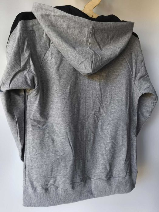 Nowy komplet męski dres spodnie czarne bluza szara  bawełna M