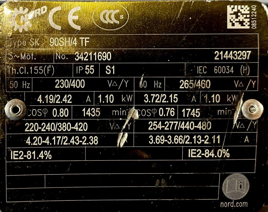 motoreduktor / przekładnia 1,1kW 128obr. 3fazowy NORD