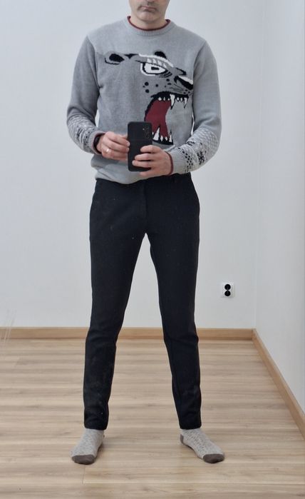 Czarne eleganckie spodnie slim Indigo Jeans 32/34