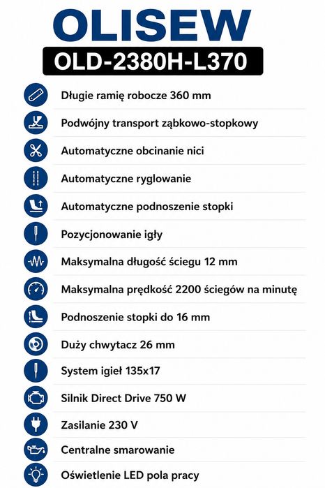 Przemysłowa maszyna Olisew przedłużone ramię.  Jak nowa!!