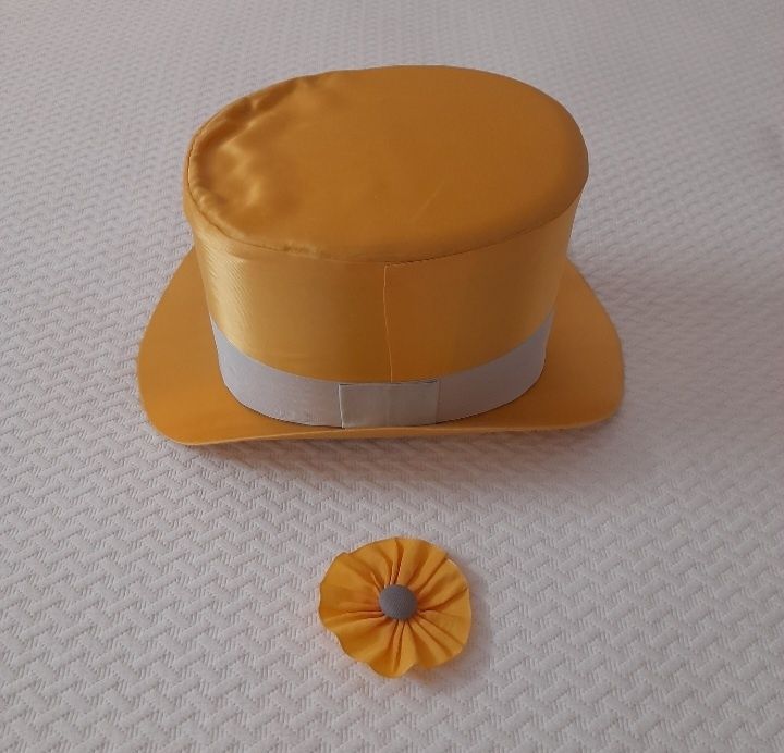 Chapéu amarelo de traje académico-Tamanho 58