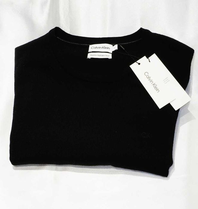 CALVIN KLEIN sweter L 100% merino czarny prada amiri dolce gabbana CK ami paris hugo boss dsquared2 brioni susu