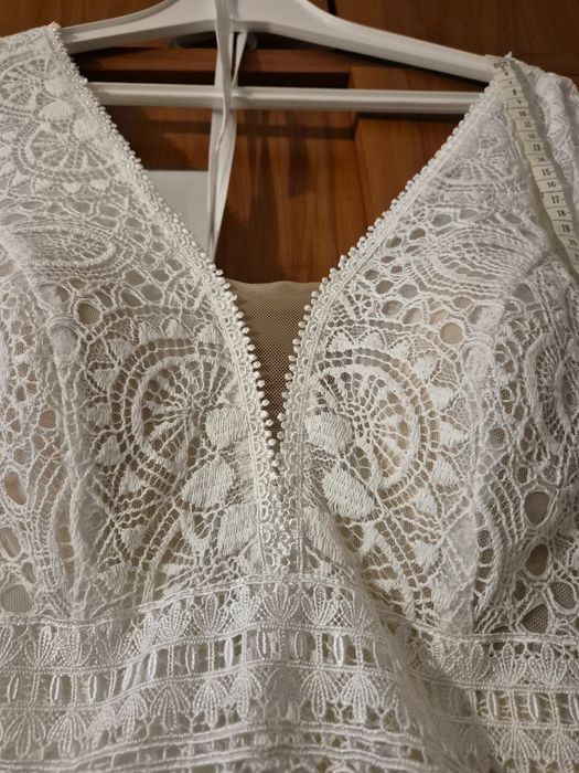 Sukienka ślubna boho 48-50 IDEALNA DLA NISKICH KOBIET