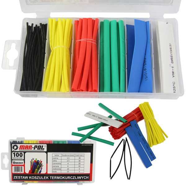 Koszulki Zestaw koszulek termokurczliwych 100 szt organizer