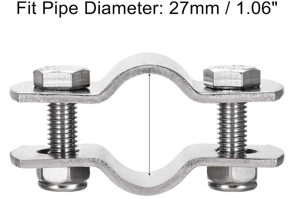 Obejma do rur, stal nierdzewna 27mm 2 sztuki Sourcing map