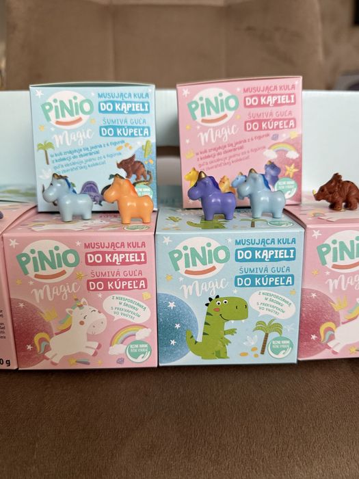 дитячі шипучі бомбочки для ванни Pinio Magic з сюрпризом