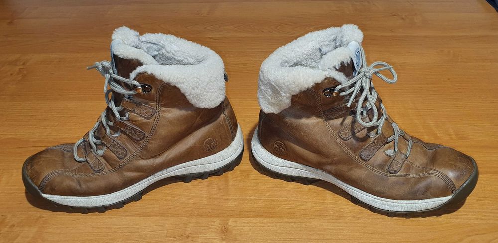 Skórzane wodoodporne trapery TIMBERLAND, stan BDB, rozm. 40 / 26 cm