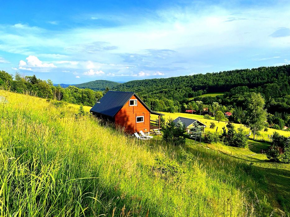 Domek całoroczny Bieszczady  ogrodzony kominek, altana, grill
