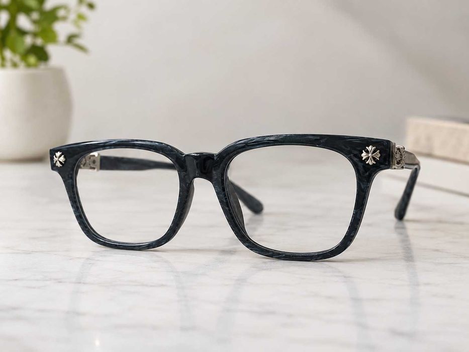 Czarne okulary Chrome Hearts