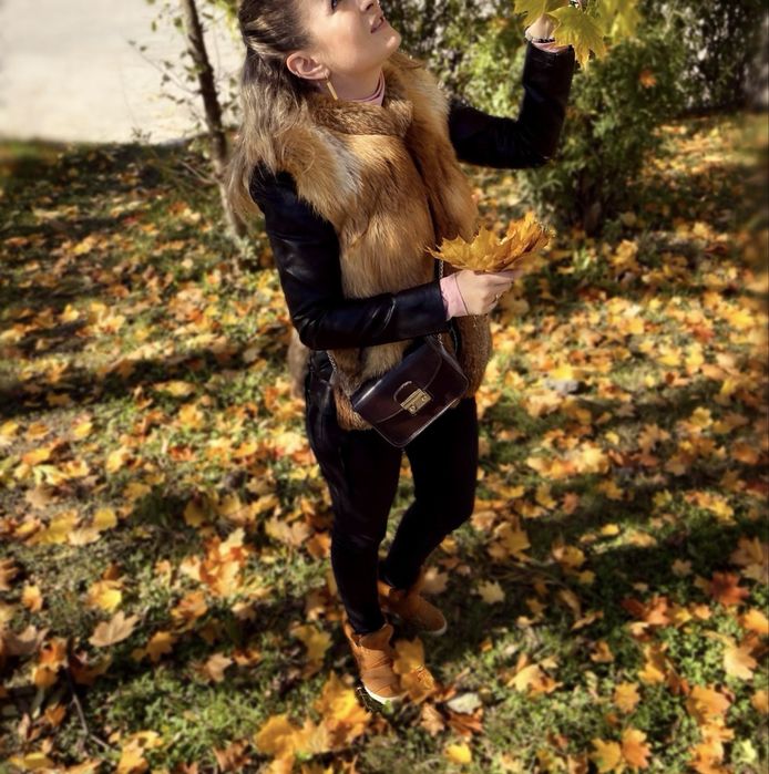 Жіноча жилетка з натурального хутра лисиці, розмір 44