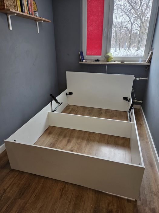 Łóżko białe 140x200 sama rama, bez stelaża i bez materaca