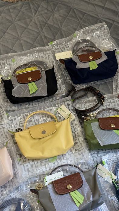 Сумка Longchamp mini le pliege + ремінь  і брелок тренд 2026 року