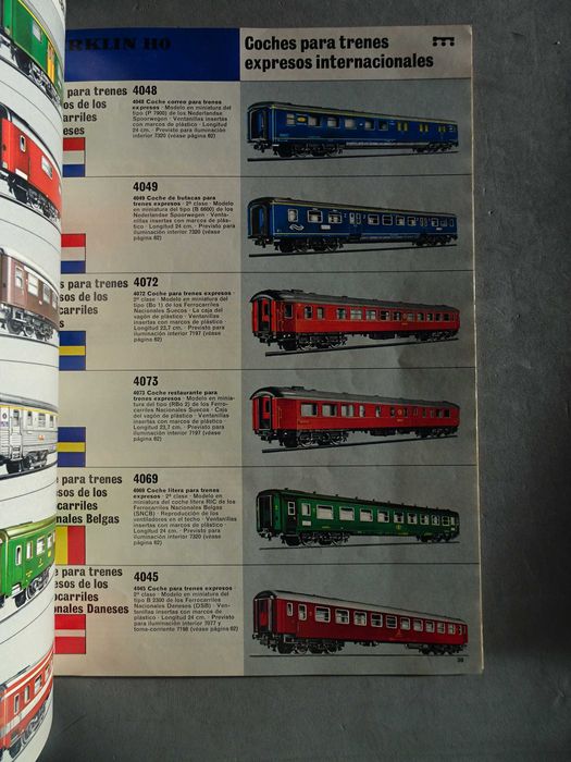 Antigo catálogo da Marklin 1972 com tabela preços Portugal ano 1971