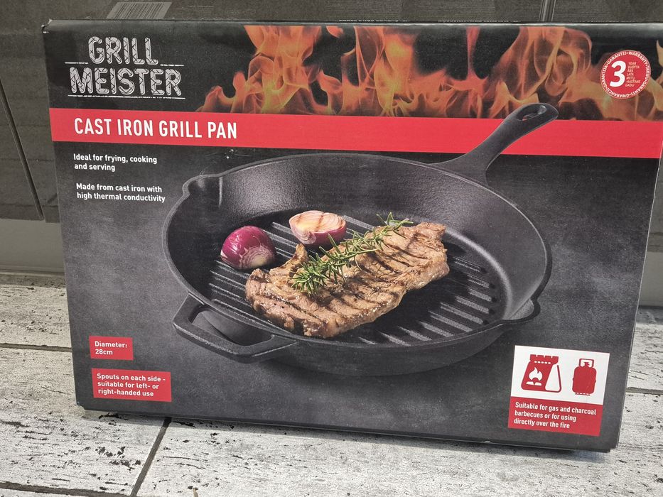 Nowa Patelnia Żeliwna Grill Meister 28cm – Okazja! (2 sztuki)