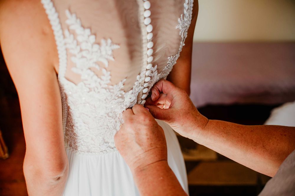 Suknia ślubna, ecru, muślin