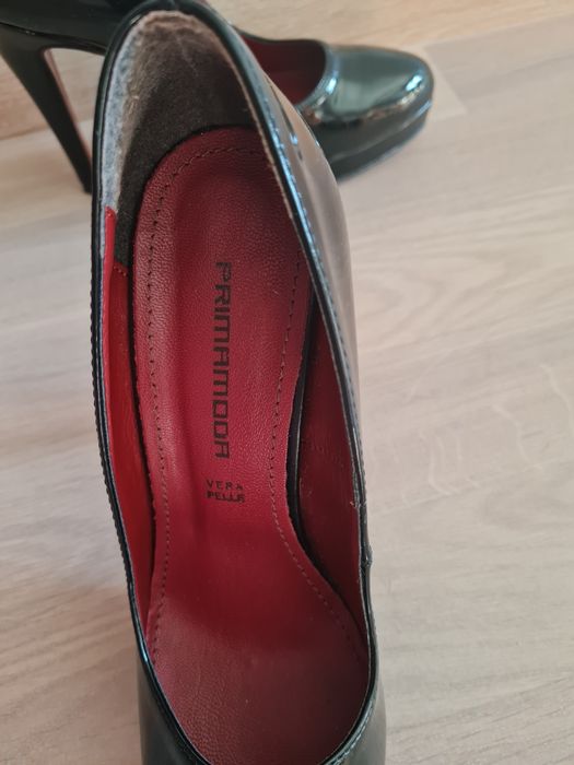 Buty szpilki czarne lakierowane prima moda  moda 36