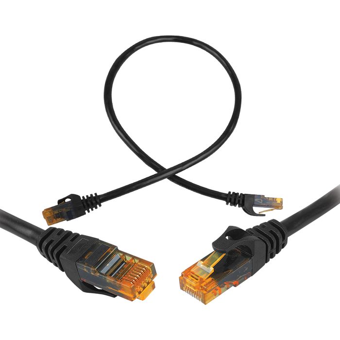 Kabel komp.sieciowy UTP 8P8C CAT6e 0.5m (patchcord) czarny