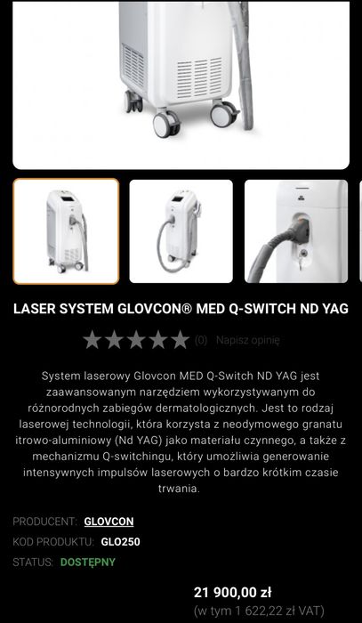 Laser System Glovcon Med Q-switch ND Yag