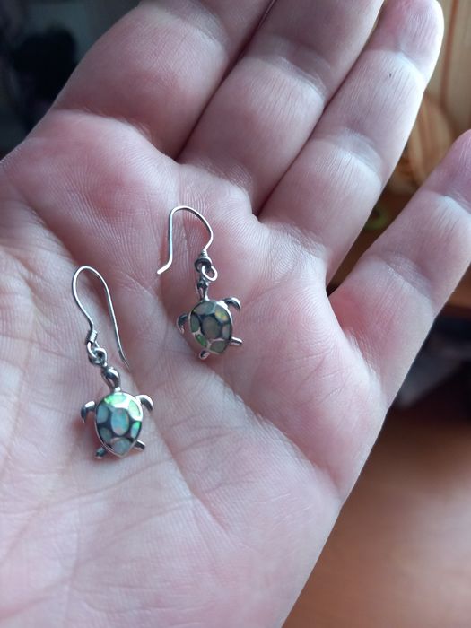 Серьги серебро опал