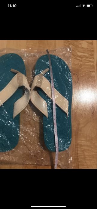 Turkusowe klapki japonki na  plażę rozm 40, 27 cm, nowe z metką unisex