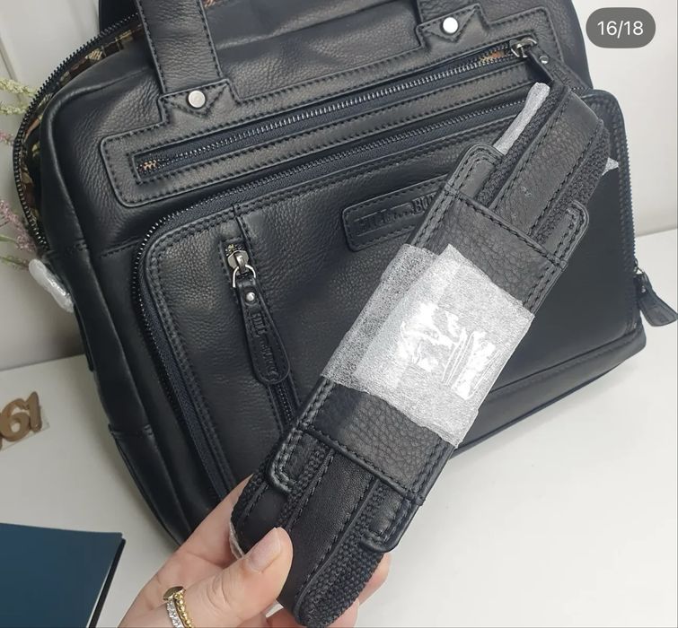 Hillburry кожаная сумка под ноутбук , 3158HВ сумка Портфель Hill Bur