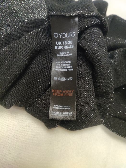 Роскошный с люрексом черный удлиненный свитер,, пуловер, батальный наз