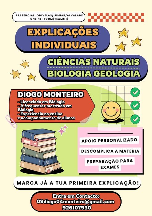 Explicações de Biologia e Geologia, Ciências Naturais | Odivelas/Lumiar/Alvalade