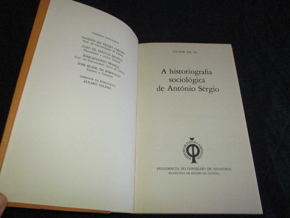 Livro A historiografia sociológica de António Sérgio Victor de Sá